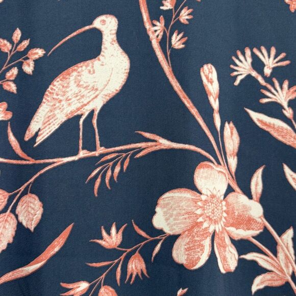 Ann Taylor Loft Cap Sleeve Floral Bird Blouse Flutter Sleeve Blue Pink XS - Picture 6 of 12